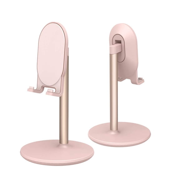 Bright Stone Support de Téléphone pour Bureau, Support de Téléphone Portable Réglable pour Bureau, Compatible avec les Téléphones 4"-12.9"/tablette/iphone/iPad/commutateur (Rose)