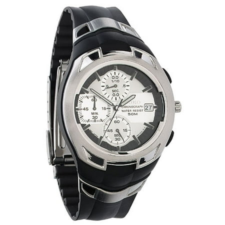 Seiko Men's Black Strap Chronograph Watch