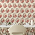 thumbnail image 2 of Ambesonne Floral Peel & Stick Wallpaper for Home, Lili Flowers Bouquet Romance, 13"x36", Coral Coral and Pale Grey, 2 of 5
