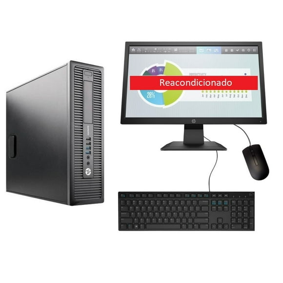 PC HP 600G1 SFF- CORE I5 4TA- 8GB RAM- 500GB HDD- Monitor 18"- Reacondicionado.