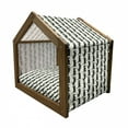 thumbnail image 2 of Scottie Dog Pet House, Happy Playful Terrier Dogs on Diagonal Checkered Rhombus Patterned Background, Outdoor & Indoor Portable Dog Kennel with Pillow and Cover, 5 Sizes, Multicolor, by Ambesonne, 2 of 5