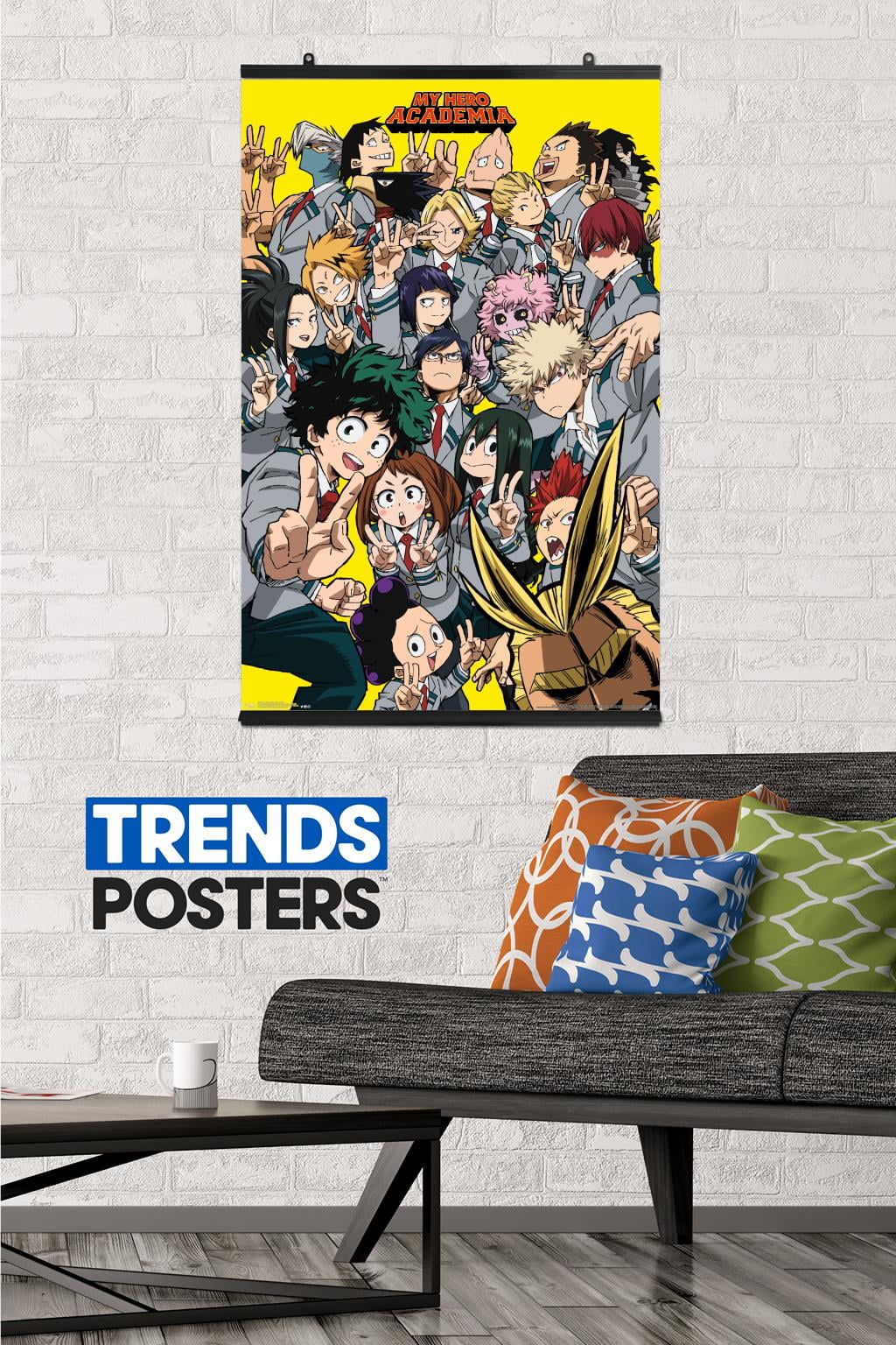 POSTER STOP ONLINE My Hero Academia - Framed Manga Anime TV Show Poster  (Character Line-Up) (Size: 36 x 24)