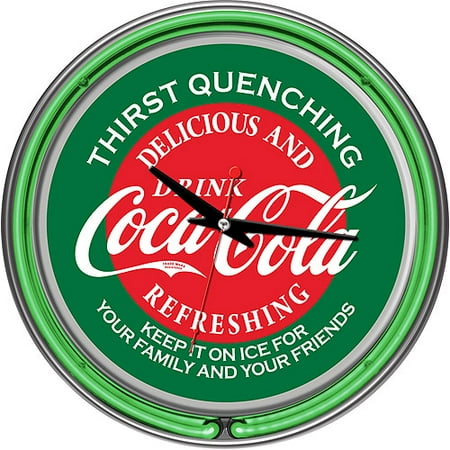 Red & Green Coca-Cola 14" Neon Wall Clock