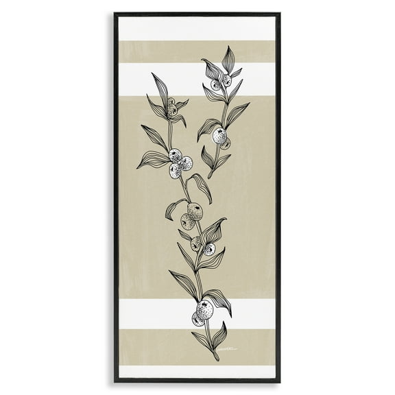 Stupell Industries Sweet Orange Spig Plants & Flowers Painting Black Framed Art Print Wall Art, 10 x 24