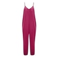 thumbnail image 5 of JURANMO Womens Sleeveless Jumpsuit Casual Cotton Linen Overalls Baggy Tulip Capri Jumpsuits with Pockets, 5 of 6