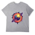 thumbnail image 3 of Hanmun Men's Satellite Planet T-Shirts Short Sleeve Cotton Round Crew Neck S T-Shirt Moisture Wicking Gray USA, 3 of 9