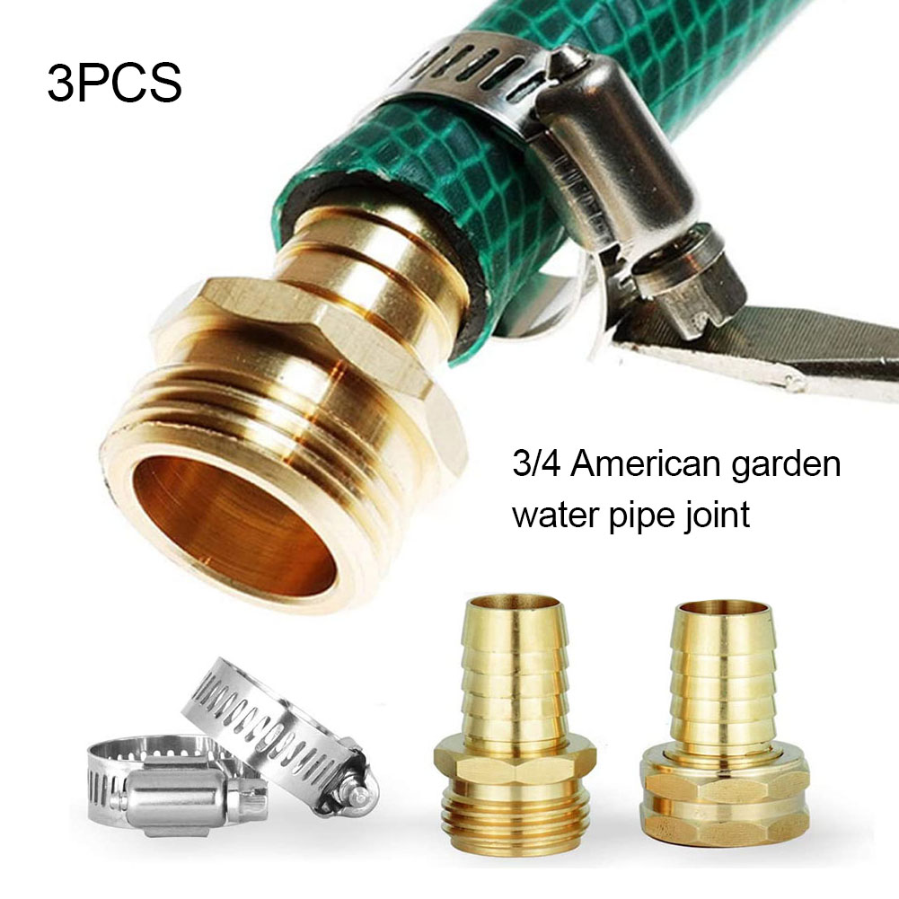 Visland 3Set Solid Brass 3 4 Inch Garden Hose Repair Kit Male And 