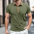 thumbnail image 2 of Men Polo Shirts Business Smoothing Button Collared Short Sleeved Basic Top with Pocket Casual Comfortable Stretch Performance Mens Shirts, 2 of 7