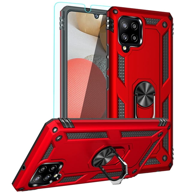Funda YZOK para Samsung Galaxy A42 5G + Protector de pantalla rojo
