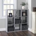 thumbnail image 2 of Home Basics - Tablette de rangement en bois à 9 cubes ouverts, gris, 2 of 3