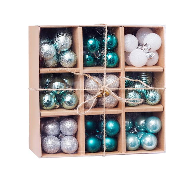 Paquete de 99 bolas de árbol de adornos navideños inastillables para decoraciones festivas de temporada de bodas MFZFUKR CPB-SSW202-1