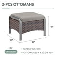 thumbnail image 3 of Bellefurn Outdoor Ottomans for Patio Set of 2,PE Wicker Steel Frame Outdoor Foot Rest with Removable Cushions for Patio Furniture Sets All Weather Rattan Footstool Ottoman for Balcony Backyard, 3 of 6