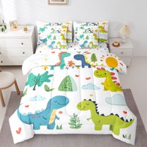 Castle Fairy Child Teens Animal Dino Twin Bedding Sets,Cute Dinosaur Bedding Comforter Set