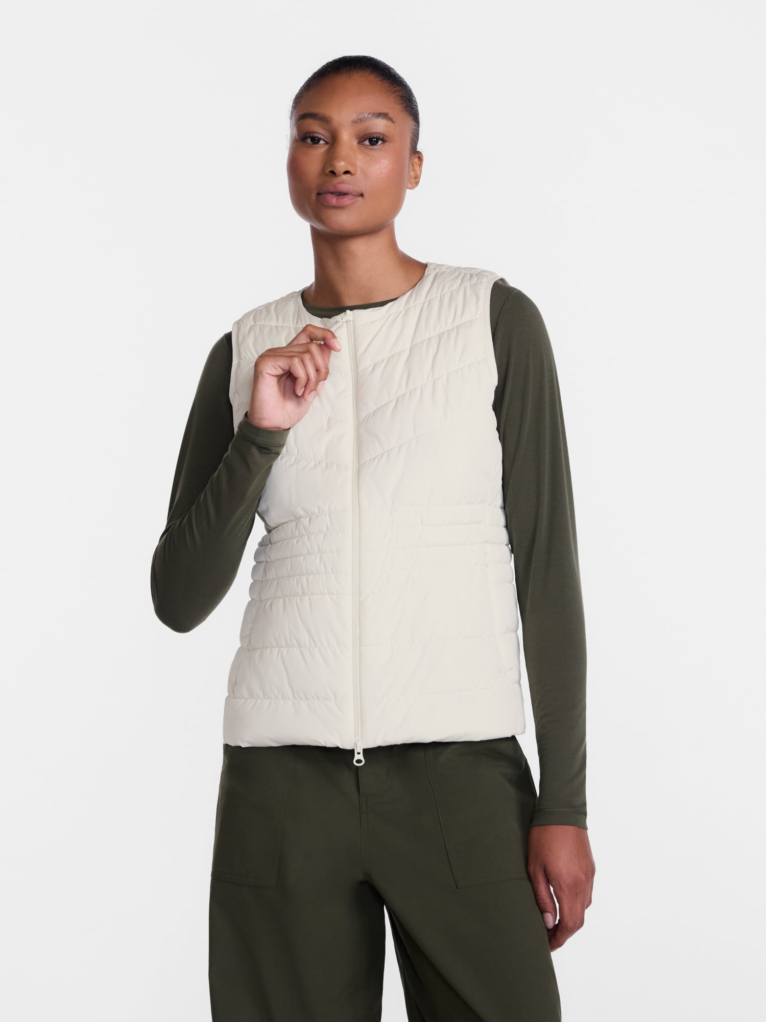 Ozark Trail Women's and Women's Plus Collarless Puffer Vest, Sizes XS-3X