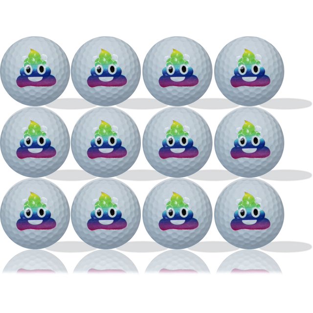 Rainbow Poop Emoji Golf Balls 12 Pack