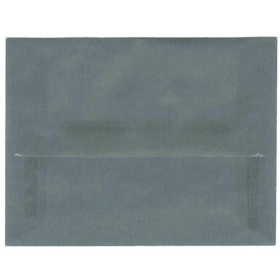 JAM Paper A2 Translucent Envelopes, 4 3/8 x 3/4, Steel Blue, 25 per Pack