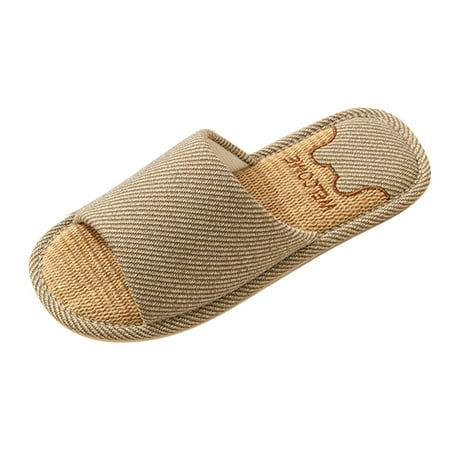 

Couple Models Shoes Non Slip Flip Flops Flax Slippers Indoor Bedroom Four Seasons Linen Slippers For Mens Men Slippers Leather Sole