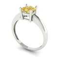 thumbnail image 2 of Clara Pucci 14K White Gold 1ct Citrine Solitaire Ring for Women, 2 of 7