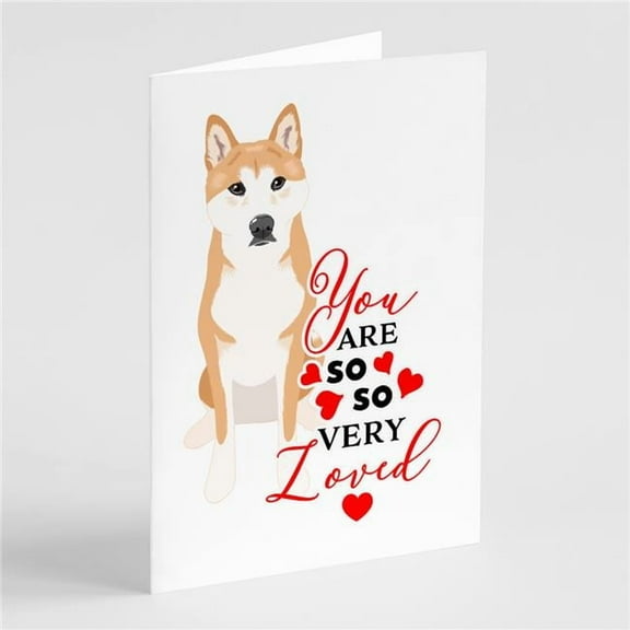 Shiba Inu Red #1 so Loved Greeting Cards and Envelopes Pack of 8 7 in x 5 in