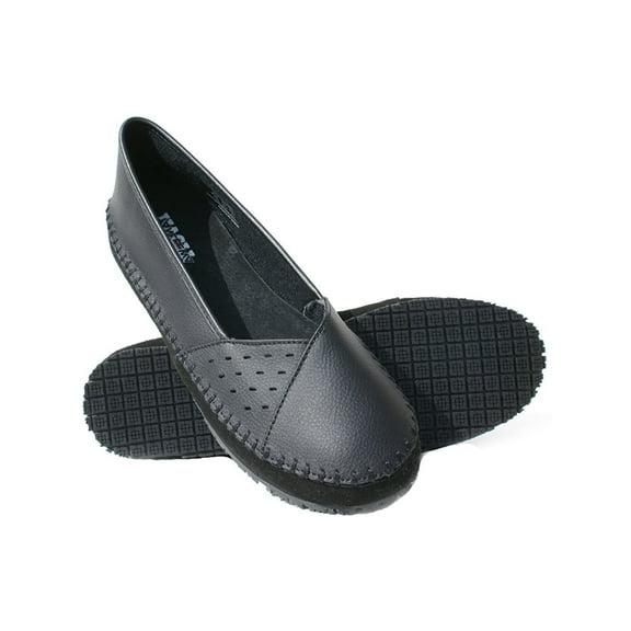 Womens Slip Resistant Leather Shoes Work Shoes Waterproof Safety Rain Shoes Loafer Fashion Flat Casual Shoes