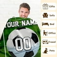 thumbnail image 2 of Personalized Soccer Gifts, Soccer Blanket, 40 x 30 Inches Kids Blanket for Children, Gift for Girls Boys, Pets, Soccer Lovers, Soft Cozy Flannel Throws for Bed, Couch Sofa, 2 of 6