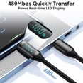 thumbnail image 3 of HAHDAXIA 6.6FT USB C to USB C Cable Fast Charge 5A PD 100W USB C Cable with LED Display, Type C to Type C Fast Charging Cable 480Mbps Data Nylon Braided USB C Charge Cable for Samsung Galaxy, 3 of 6