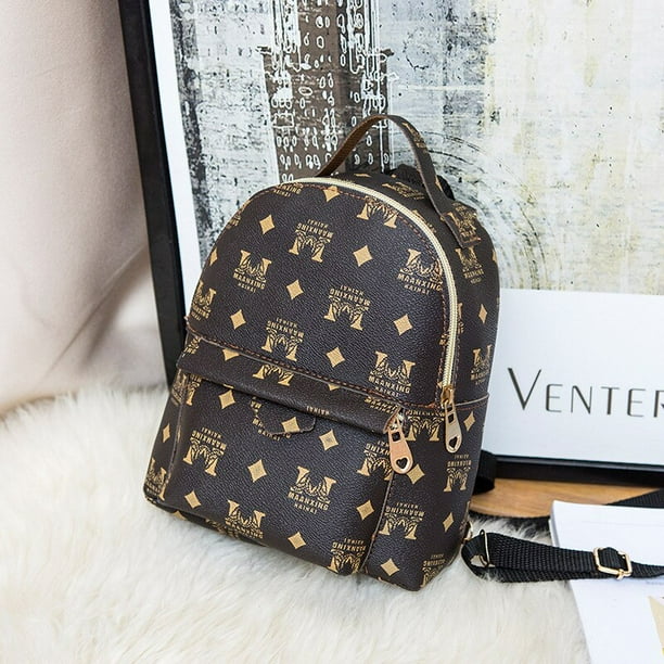 Mochila de piel sintetica con estampado de letras para mujer bolso de mano pequeno de estilo Retro para telefono movil 2021 Fivean unisex Walmart en linea