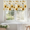 thumbnail image 4 of Vintage Watercolor Valances for Windows, 60 x 18in, Sunflowers Yellow Green Leaf Country Rod Pocket Kitchen Valance Curtain Light Filtering Window Treatments for Living Room Bedroom, 1 Panel, 4 of 7