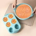 thumbnail image 4 of 6PCS Food Grade Silicone Baking Tool Set, High-temperature Resistant Oven, Baking Plate, Cake, Toast, Qifeng Kitchen Baking Mold (blue 6pcs), 4 of 7