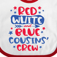 thumbnail image 4 of Inktastic Cousins Crew Red White and Blue 4th of July Boys or Girls Baby Bib, 4 of 4