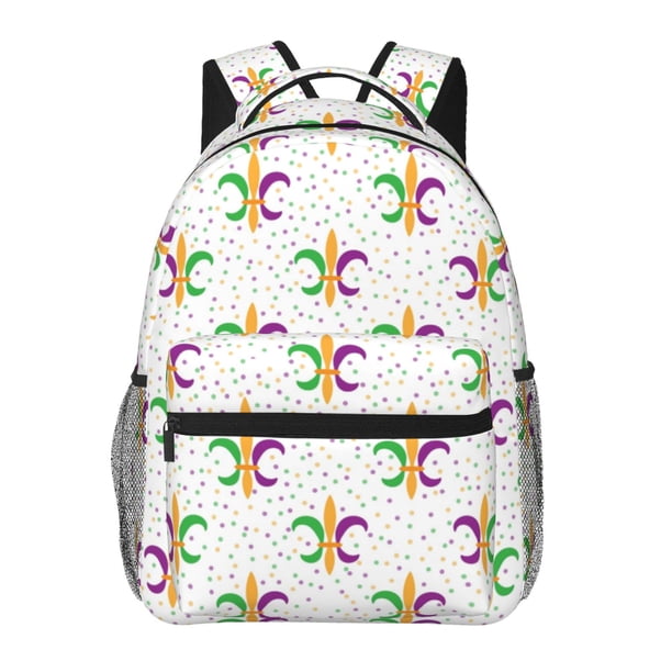 Easygdp Mardi Gras Carnival1 Mochila Ergonómica Versátil para Laptop - Múltiples Bolsillos, Correas Ajustables, Unisex para Escuela, Viajes y Actividades al Aire Libre-One Size