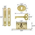 thumbnail image 2 of 2 Pack Mini Locks with Skeleton Key, Full Mortise Locks, Antique Lock for Jewelry Box, Wine Box & Cabinet, Golden, 2 of 7