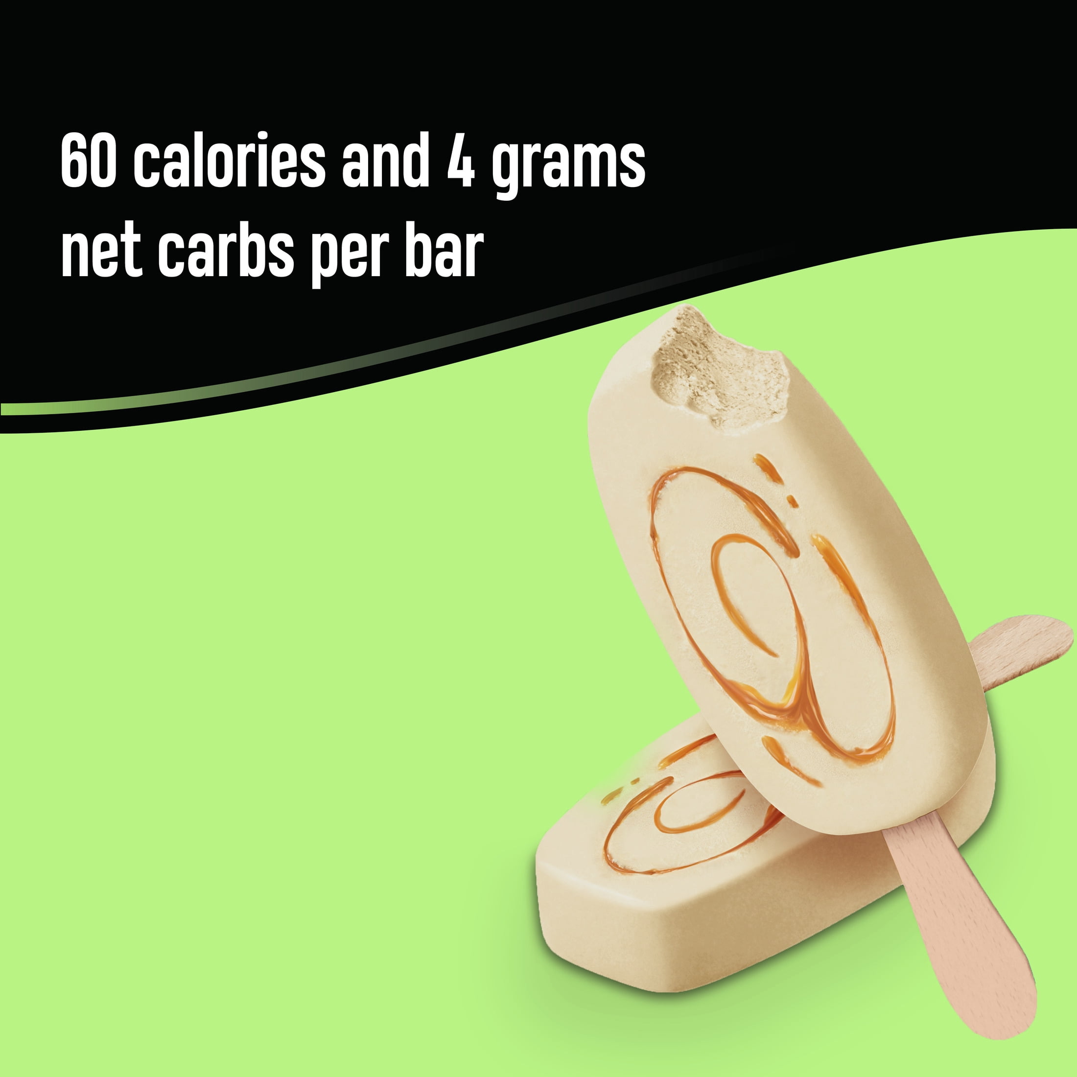 Breyers CarbSmart Creamy Caramel Swirl Ice Cream Bars Frozen Desserts, 6 Count