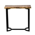 thumbnail image 2 of 36 Inch Industrial Console Sofa Table, Plank Wood Top, Matte Black Frame- Saltoro Sherpi, 2 of 5
