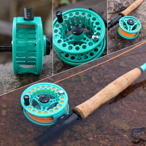 Moulinet Pêche à La Mouche GLA 5/6 – Corps ABS, Ligne Nylon 30m, Léger Et Facile à Lancer