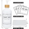 thumbnail image 2 of Glass Soap Dispenser with Pump 16oz Bottle Set of 2 and Ceramic Tray | Vintage Soap Dispenser with Waterproof Labels Bathroom and Kitchen Set, 2 of 5