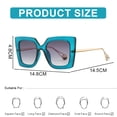 thumbnail image 2 of Simple fashion sunglasses with large frame, PC material, metal, high definition, Blue, 2 of 5