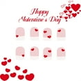 thumbnail image 5 of 24x Valentines Day Full Covers False Nails French Tip Short Square on Nails Heart Acrylic Nails, 5 of 8