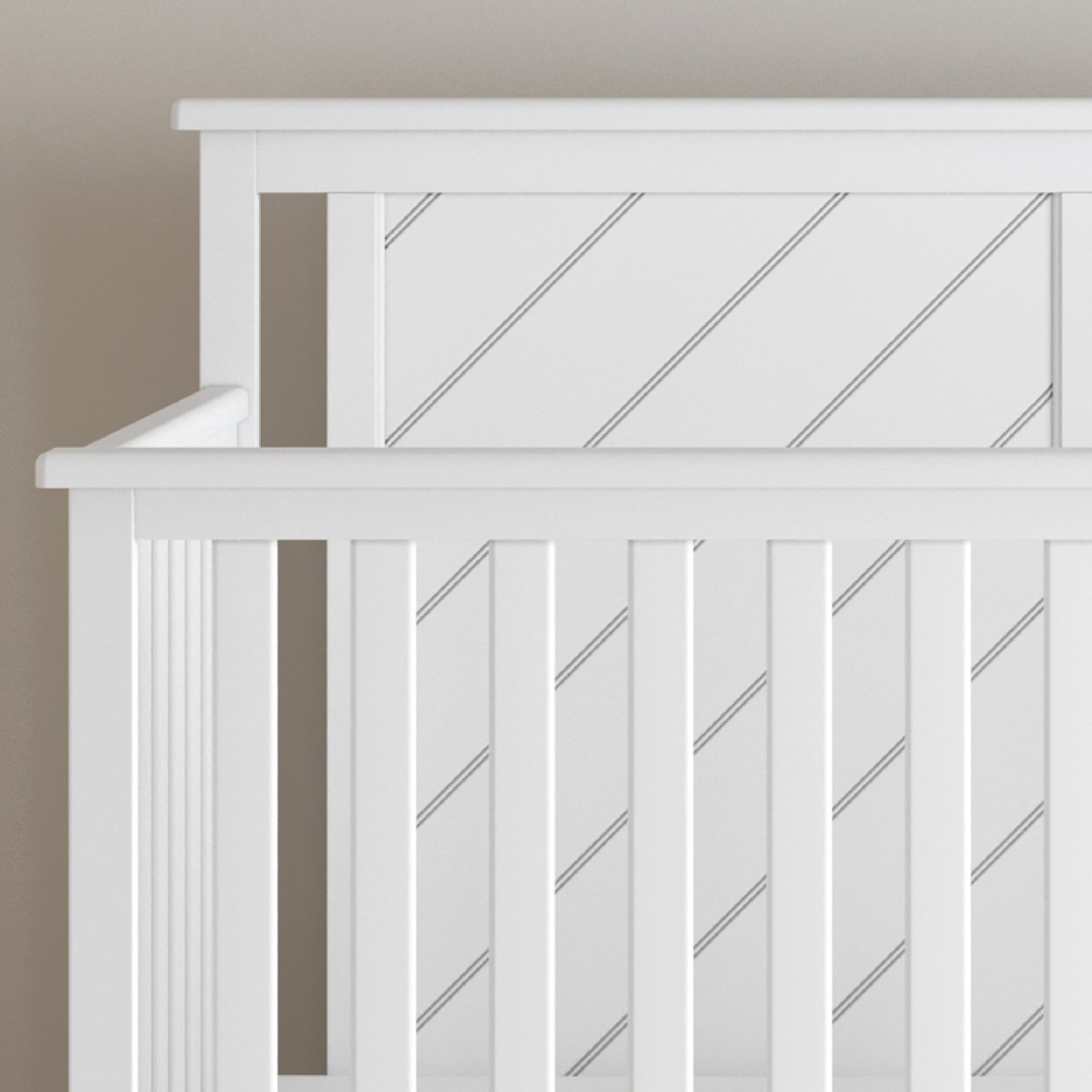 Child Craft Hampton Flat Top Crib and Changing Table Nursery Set, 4-in-1 Convertible, Matte White, 2-Piece