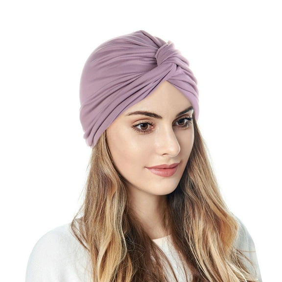 HNMKIU Stylish -Tied Turban Bonnet Headwrap Hat for Women Fashion Hair Accessory and Baseball Cap Alternative Purple,One Size