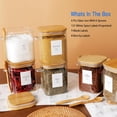 thumbnail image 2 of Juego de frascos de vidrio cuadrados HHMJSM de 800 ml con tapa de bambú y cuchara x6, 2 of 7