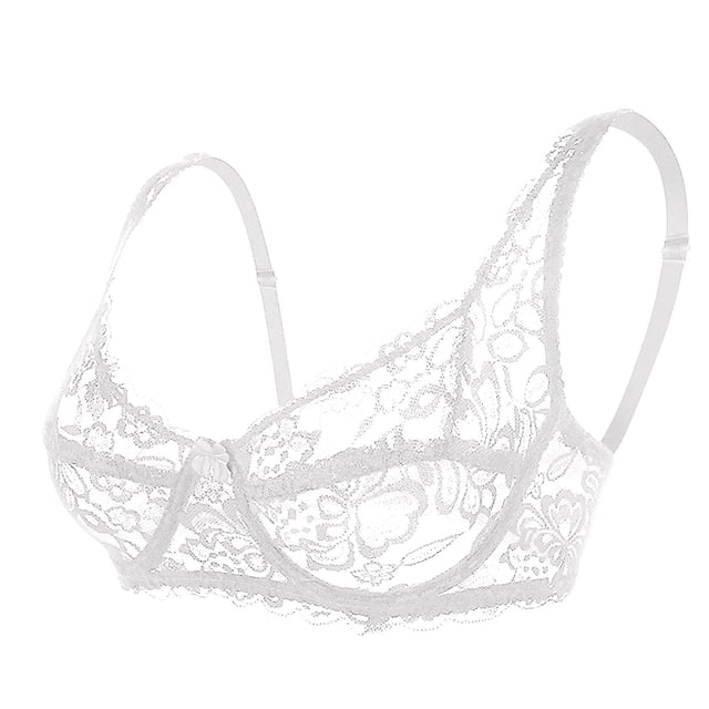 Bras for Women Womens Underwire Bra Lace Floral Bra Unlined Unpadded Plus Size Full Coverage Bra 34