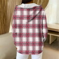 thumbnail image 5 of Women Fleece Lined Plaid Hooded Jackets Casual Long Sleeve Sweatshirt Full Zip Winter Warm Fuzzy Coat New Winter Jackets for Women Lightweight Red XL, 5 of 8