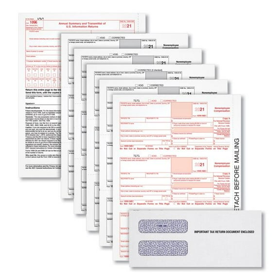 "Five-Part 1099-Nec Online Tax Kit, 8.5 X 11, 3/page, 24/pack | Bundle of 5 Packs"