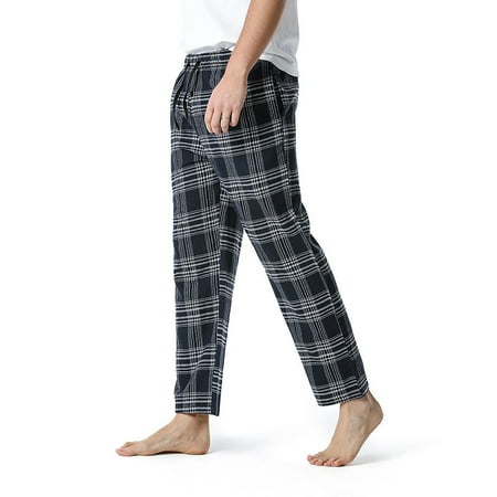 

jjayotai Men Pants Clearance Men s Plaid Pajamas Straight Yoga Pants Home Pants Casual Pants Flash Picks Navy