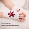 thumbnail image 3 of 1 Pair Knit Half Finger Glove Comfortable Winter Simple Knitting Craft Fingers Covers Hand Mittens with Snowflake Pattern, 3 of 6