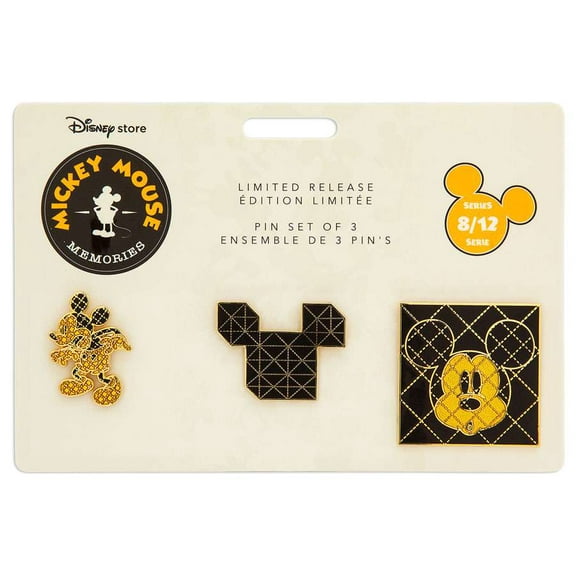 Disney Store Mickey Memories August Pin Set of 3 Limited Release New with Card