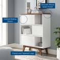 thumbnail image 5 of Media TV Display Stand Console Cabinet, Wood, Brown Walnut White, Modern Contemporary Urban Design, Living Lounge Room Hotel Lobby Hospitality, 5 of 9