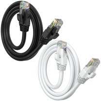 Maximm Cat6 Ethernet Cable 2-Pack 1.5 ft – CCA LAN Network Patch Cords, RJ45, Black & White
