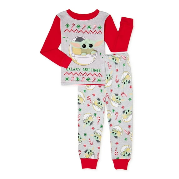 Star Wars Baby Yoda The Child Toddler Christmas Pajama Set (2T, Red)